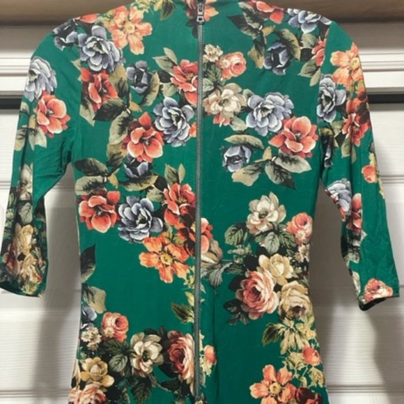 Alice + Olivia Teal Delora Bodycon Fitted Midi Stretch Dress SZ 0 NWT - Picture 8 of 9